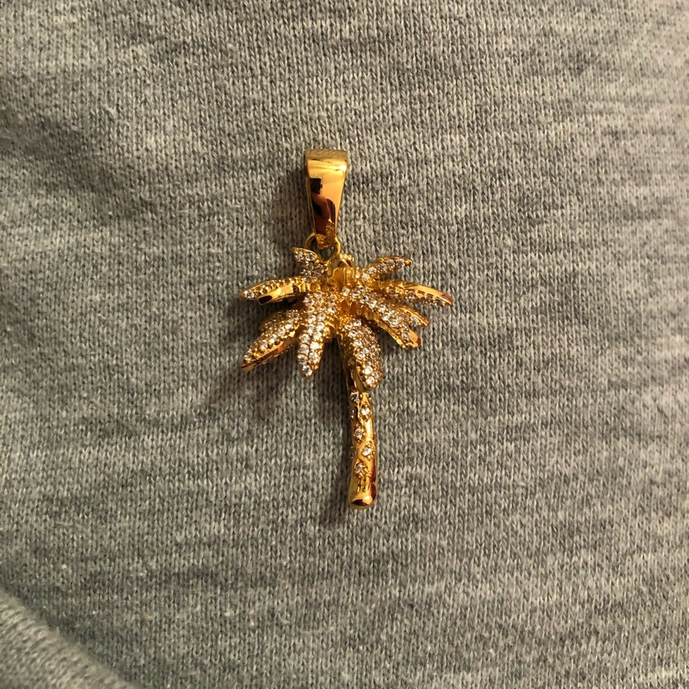 GLD brand iced palm tree pendant